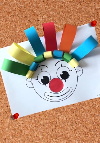 Klaun - stříhání a lepení